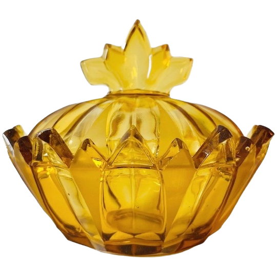 Art Deco Bonbonnière Amber Glas 1920’s 1