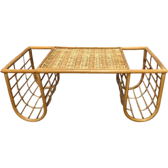 Vintage Bamboe Rotan Dienblad 1