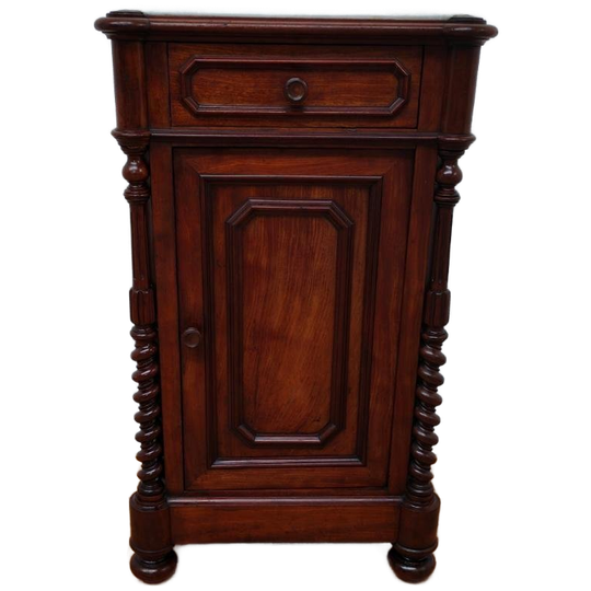 Vintage Antiek Nachtkastje Bijzetkastje Met Marmer Blad 609 1