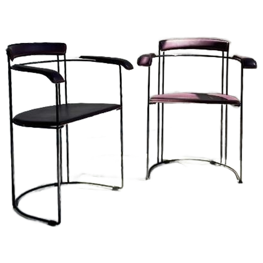 Per Stuk (2) - Vintage Arrben Italy Stoelen Paars 1