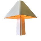Vintage Jaren 70 Wit Metalen Post Modern Design Tafellamp thumbnail 1