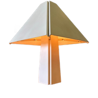 Vintage Jaren 70 Wit Metalen Post Modern Design Tafellamp