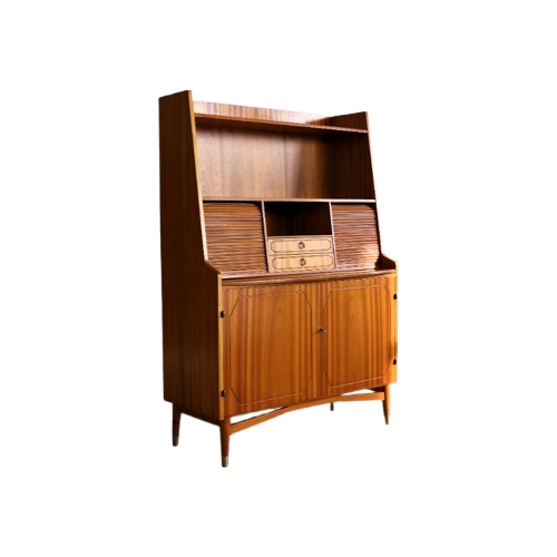 Vintage Secretaire | Kast | Jaren 50 | Blömstermala