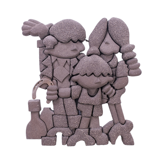 Wandsculptuur ‘gezin’ 60468 1