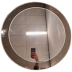 Jaren 70 Vintage Spiegel Ronde Spiegel Rookglas thumbnail 1