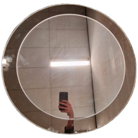 Jaren 70 Vintage Spiegel Ronde Spiegel Rookglas