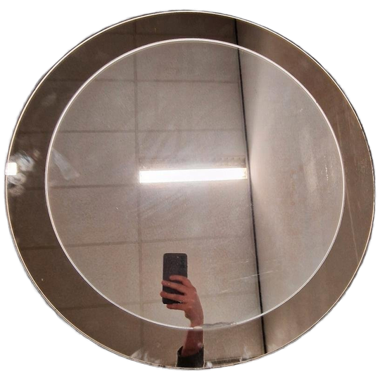 Jaren 70 Vintage Spiegel Ronde Spiegel Rookglas 1