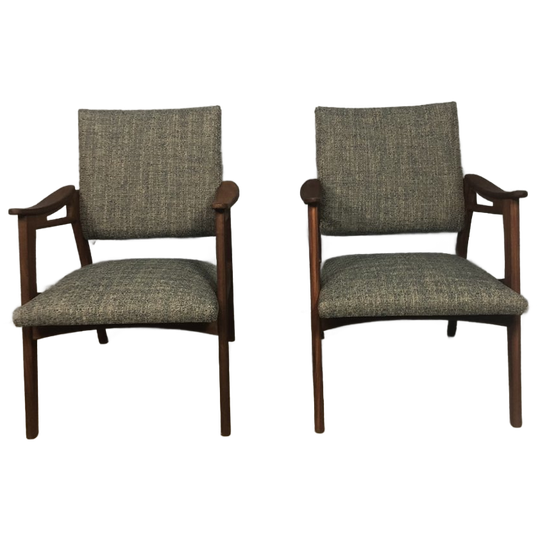 Vintage Teakhouten Fauteuils 1