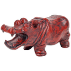 Vintage Hout Beeld Hippo Nijlpaard Sculptuur Oosters ‘70 thumbnail 1