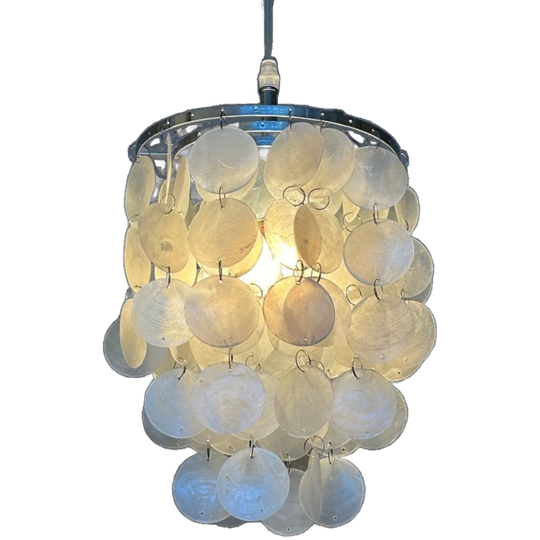 Opaline Capiz Parelmoer Chrome Frame Schelp Hanglampen Meerdere Beschikbaar 1