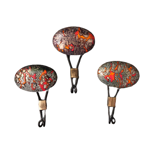 Amazing Enamelled Coat Hooks By Harvey Creazioni 1960. 20 X 14 X 7 Cm Depth.