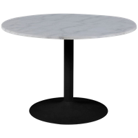 Carrara Eetkamertafel - Ø110 Cm - Marmer - Zwarte Poot