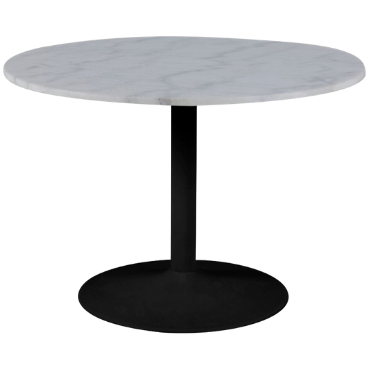Carrara Eetkamertafel - Ø110 Cm - Marmer - Zwarte Poot 1