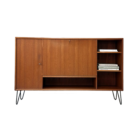 Vintage Houten Dressoir / High Board / Kast 1
