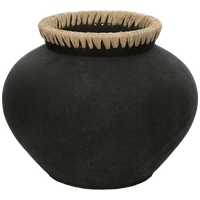Bazar Bizar | De Styly Vaas - Zwart Naturel - L