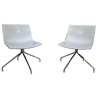 2x Arper Catifa Stoelen - Wit - Zwart - Kunststof -draaibaar