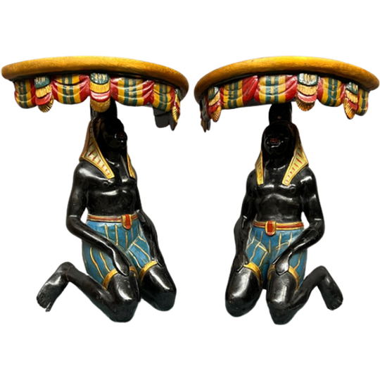 Lot - Paar Hangende Wandconsoles "blackamoor". 1
