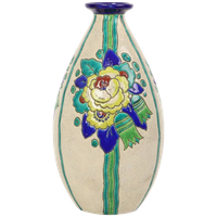 Polychrome Art Deco Vaas Charles Catteau Boch Keramis D2366