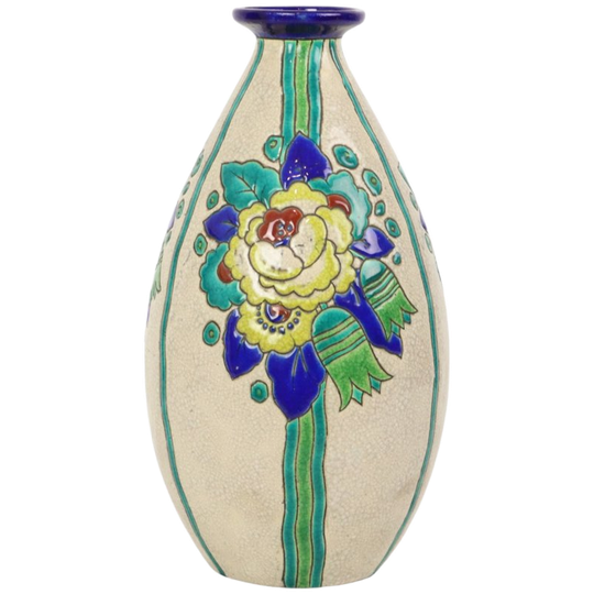 Polychrome Art Deco Vaas Charles Catteau Boch Keramis D2366 1