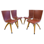 Set Van 4 Vintage Retro Stoelen Van Ontwerper Van Os thumbnail 1