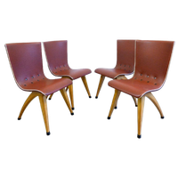 Set Van 4 Vintage Retro Stoelen Van Ontwerper Van Os