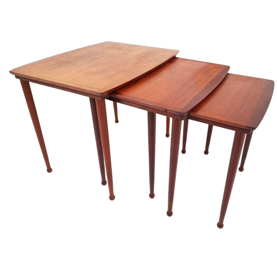 Jørgen Aakjær Jørgensen Møbelintarsia Nesting Tables Teak 1