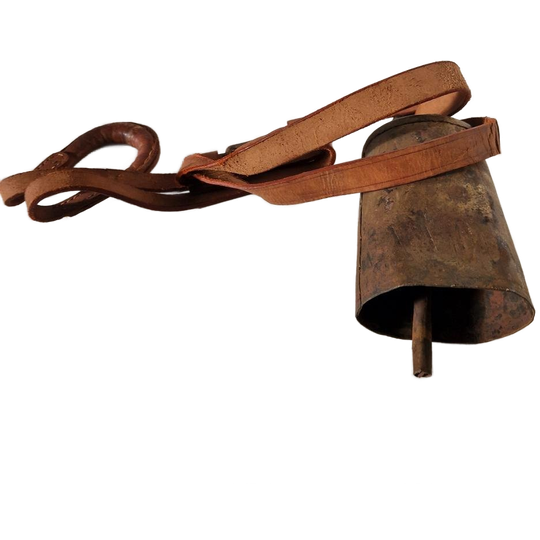 Antieke Oude Koebel Met Halsband Koe Bel 1
