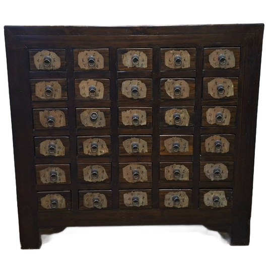 Antieke Chinese Ladenkast, Apothekerskast, Archiefkast Afm. 105x42cm En 100cm Hoog. 1