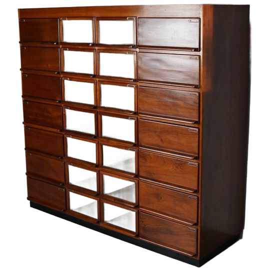 Large Vintage Dutch Hardwood Haberdashery Shop Cabinet, 1930s 1