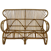 Vintage Rotan Bank Belse 8 Design Jaren 60 Rohe Noordwolde