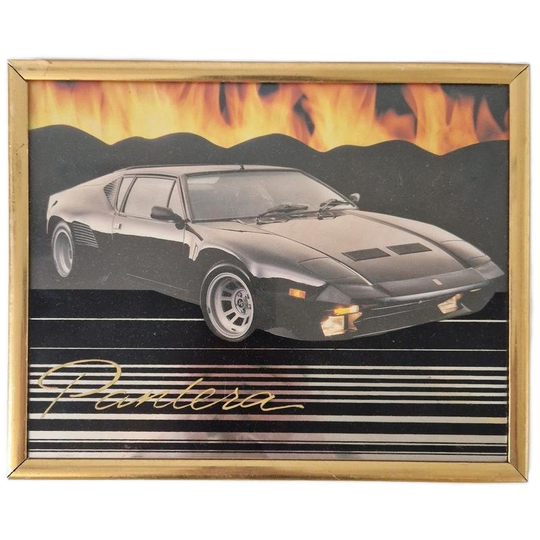 Vintage Spiegel Schilderij Jaren 80 Pantera Auto 1
