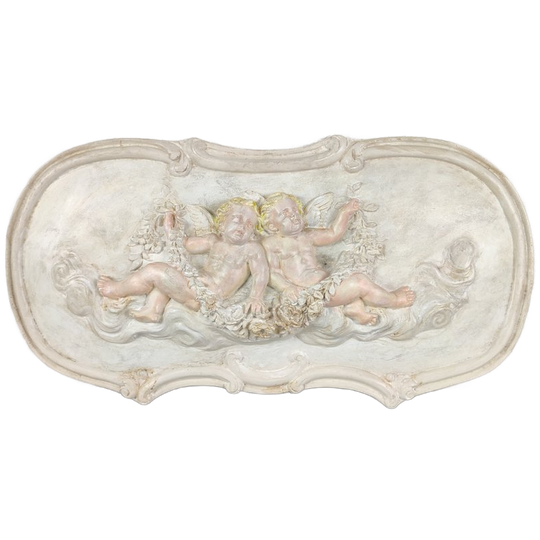 Gipsen Ornament Met Cherubijnen 1