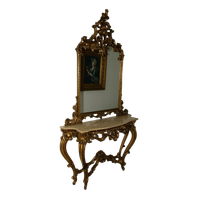 Baroque Style Console With Mirror.