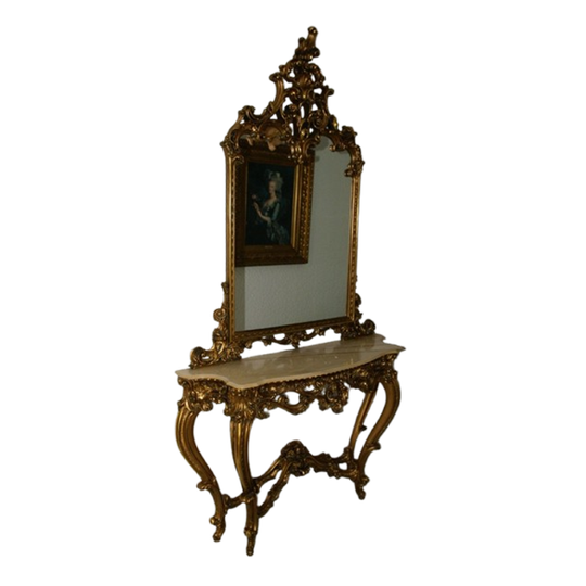 Baroque Style Console With Mirror. 1