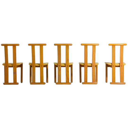 Symmetrische Postmoderne Italiaanse Eetkamerstoelen In Beuk, 1980 1