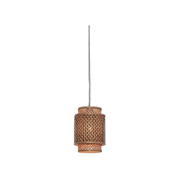 Good&mojo Hanglamp Bhutan - Bamboe|zwart - Ø18x25cm