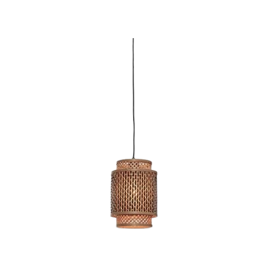 Good&mojo Hanglamp Bhutan - Bamboe|zwart - Ø18x25cm 1