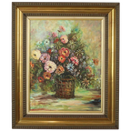 Stilleven Bloemen Vintage Schilderij Op Doek R. De Gryse thumbnail 1