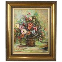 Stilleven Bloemen Vintage Schilderij Op Doek R. De Gryse