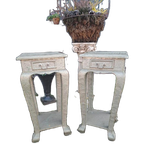 2 Ladekastjes, Nachtkastjes Bekleed Met Beslagen Metaal Afko thumbnail 1