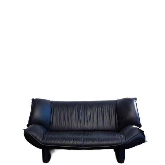 Donkerblauwe Leren Sofa ‘tango’ Jan Armgardt Voor Leolux 1