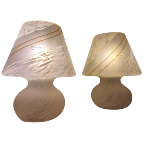 Set Mushroom Lampen Murano, 1970S