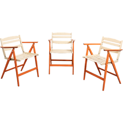 Set Of 3 Chairs / Tuinstoelen From Gio Ponti For Fratelli Reguitti