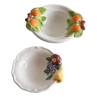 Set Van 2X Schalen Fruit Amsel Hamburg Keramiek Fruitschaal