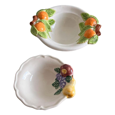 Set Van 2X Schalen Fruit Amsel Hamburg Keramiek Fruitschaal