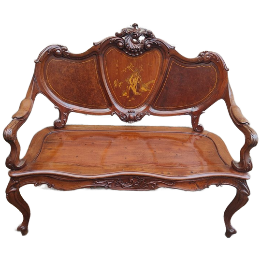 Antiek Chinees/ Franse Napoleon 111 Stijl Refurbished Bank Plaatje 1