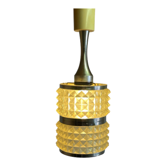 Vintage 70’s Hanging Pendant - Plastic Fantastic! - ‘cut’ Plastic Motive And Matching Canopy 1