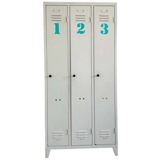 Vintage Lockerkast Industrieel Grijs 1