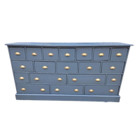 Refurbished Oud Grenen Ladekast Grijs