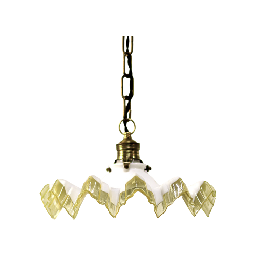 Art Deco Franse Piecrust Hanglamp